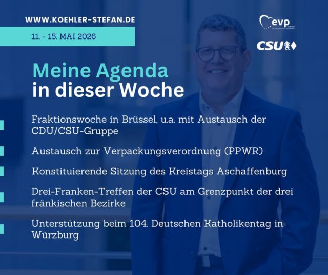 Guten Morgen aus Aschaffenburg ☀️
Heute ist die konstituierende Sitzung des Kreistags. Ich freue mich, euch von nun an auch vor Ort vertreten zu dürfen. Heute Abend geht es dann wieder nach Brüssel.