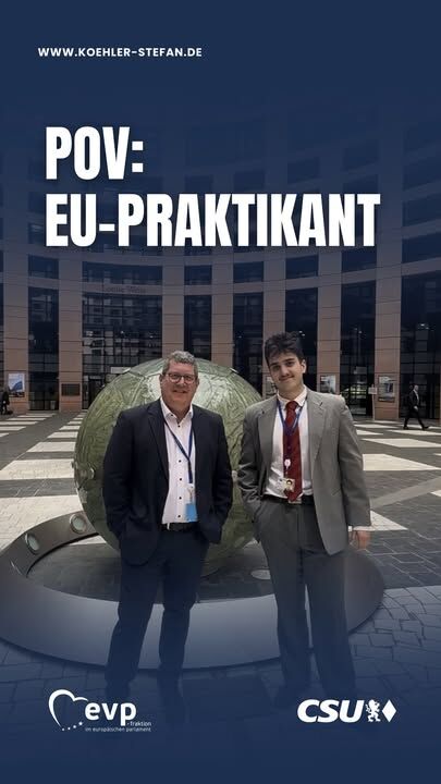 POV: Du verbringst deinen Alltag im Europäischen Parlament 🇪🇺

Zwischen Meetings, Politik, Kaffee und Menschen aus ganz Europa, so sieht mein Praktikum im Team von Stefan Köhler in Straßburg aus.

Ein Blick hinter die Kulissen europäischer Politik 👀
