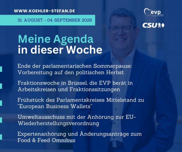 Die parlamentarische Sommerpause ist vorbei und jetzt geht’s mit voller Energie in den politischen Herbst. Euch allen eine erfolgreiche Woche! 💪🇪🇺