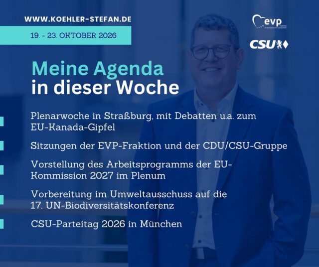 Im Oktober geht es gleich zweimal zur Plenarsitzung nach Straßburg! 🇪🇺
Die zweite Runde steht an ❗ Das sind meine Themen für diese Woche 👇