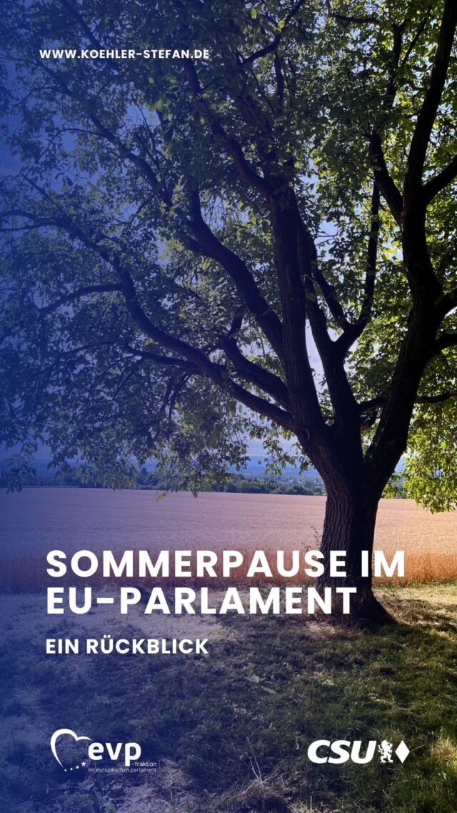 Sommerpause nun auch im Europäischen Parlament. 😎🍻

Die Arbeit im Wahlbezirk geht natürlich weiter. Ich nutze die Gelegenheit, um mit euch kurz auf meine bisherige Zeit als neuer EU-Abgeordneter zurückzublicken. Es war eine wirklich spannende und intensive Phase voller Erfolge und Herausforderungen. Über Social Media werde ich euch natürlich weiterhin auf dem Laufenden halten. 📱🤝

Ich wünsche euch eine schöne Sommerzeit – besonders allen Schülerinnen und Schülern, die sich schon auf die bald beginnenden Ferien freuen dürfen!