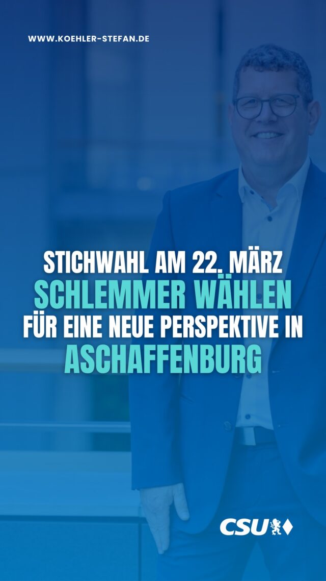 Herzlichen Glückwunsch an @markus.schlemmer zu seinem hervorragenden Ergebnis bei der Oberbürgermeisterwahl in Aschaffenburg!

Jetzt geht es in die Stichwahl. Dafür wünsche ich dir viel Erfolg aus Straßburg und eine starke Unterstützung aus der ganzen Stadt.

Auch aus dem Landkreis kannst du auf volle Unterstützung zählen. Denn eine starke Stadt Aschaffenburg ist auch für den Landkreis Aschaffenburg von großer Bedeutung.

Meine Geburtsstadt Aschaffenburg verdient neue Perspektiven und frische Impulse für die Zukunft 💪