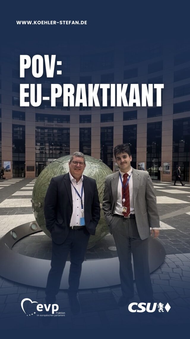 POV: Du verbringst deinen Alltag im Europäischen Parlament 🇪🇺

Zwischen Meetings, Politik, Kaffee und Menschen aus ganz Europa, so sieht mein Praktikum im Team von Stefan Köhler in Straßburg aus.

Ein Blick hinter die Kulissen europäischer Politik 👀