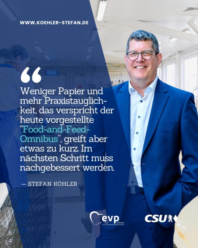 Der "Food-and-Feed-Omnibus" ist da 🚌und bringt einen wichtigen Systemwechsel: Bewährte Pflanzenschutzmittel sollen künftig unbefristet zugelassen, neue (auch biologische) Lösungen sollen schneller in die Praxis kommen⏱️🧪 

Aber klar ist auch: Im Bereich der Lebens- und Futtermittelsicherheit bleibt noch viel zu tun 👨‍🔬 Zu Dokumentationspflichten, Antibiotika-Meldesystemen und modernen Technologien wie Agrardrohnen sind die Vorschläge leider noch dünn. Daran arbeiten wir weiter – für praxistaugliche Regeln statt unnötiger Hürden 💪
.
.
.
#stefankoehler #gescheitepolitik #evp #epp #csu #cducsu #omnibus #Landwirtschaft #Pflanzenschutz #Innovation #Nachhaltigkeit #Bürokratieabbau #Agrarpolitik #EVP #ZukunftLandwirtschaft