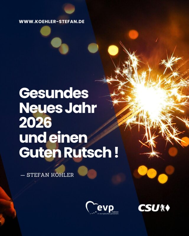 🎆Happy 2026! 🎆 

Ich wünsche euch Gesundheit, Zuversicht und gutes Gelingen für das neue Jahr‼️

Europa 🇪🇺 das ist unsere Heimat und unser gemeinsames Projekt. Wir stehen vor wichtigen Entscheidungen, die uns alle betreffen.

Deshalb werde ich mich auch in diesem Jahr weiter für euch, für Unterfranken und meine Überzeugungen einsetzen! Ich freue mich darauf, diesen Weg gemeinsam mit euch weiterzugehen 👍

Kommt gut an in 2026! 🥳
.
.
.
#happy2026 #neuesjahr #gesundheit #zuversicht #gemeinsamstark #unterfranken #europagestalten #zusammenhalt #regionenstärken #erfolgreiches2026 #füreuch #neuanfang
